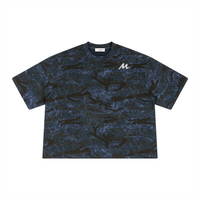 T-shirt unisexe coupe carrée à motif camouflage