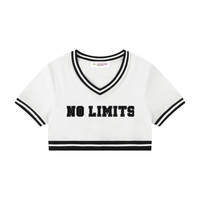T-shirt court à col en V pour femme - No Limits