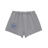 Short à effet délavé « snow wash » et bords francs - Roses