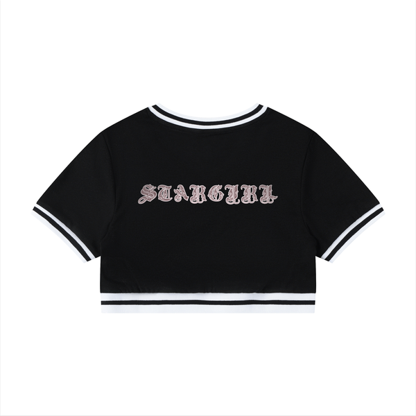 T-shirt court à col en V pour femme - Stargirl