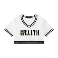 T-shirt court à col en V pour femme - Greed