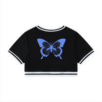 T-shirt court à col en V pour femme