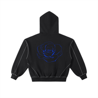 Sweat à capuche zippé en polaire, coupe carrée - Roses