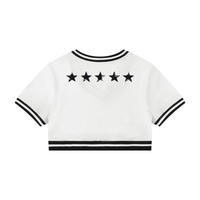 T-shirt court à col en V pour femme - Stars
