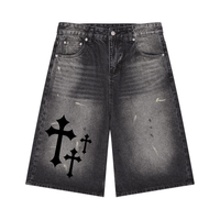 Short en jean ample vintage pour homme