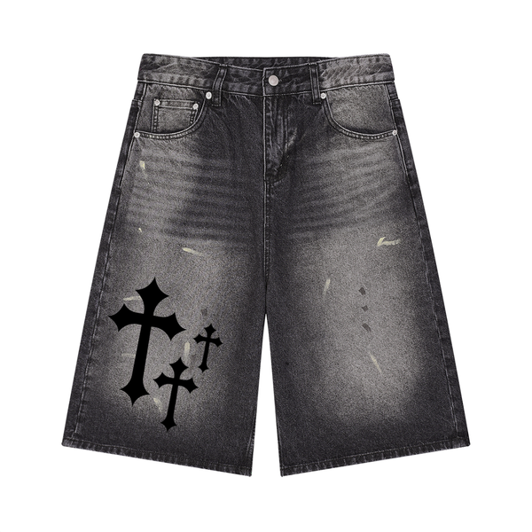 Short en jean ample vintage pour homme