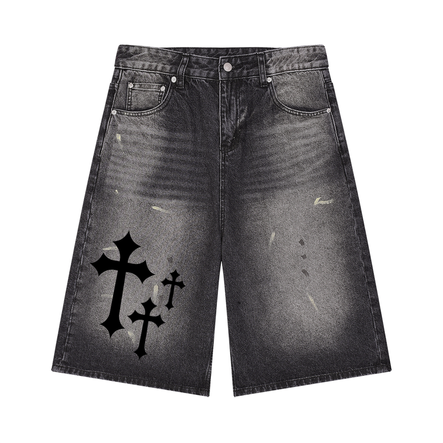 Short en jean ample vintage pour homme