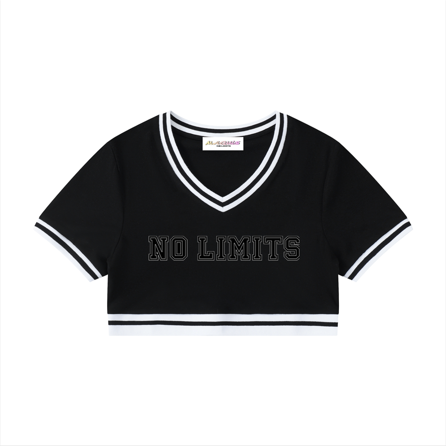 T-shirt court à col en V pour femme - No Limits