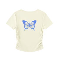 Crop top moulant froncé