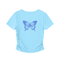 Crop top moulant froncé