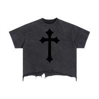 T-shirt coupe carrée, délavage et ourlet usé - Cross