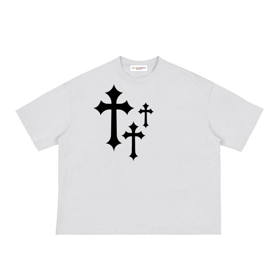 T-shirt classique coupe ample et carrée - Roses