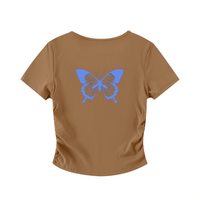 Crop top moulant froncé