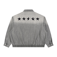 Veste en jean zippée unisexe à effet délavé - Stars