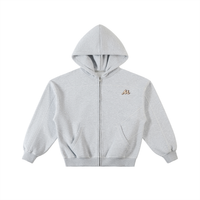 Sweat à capuche zippé en polaire, coupe carrée - Roses