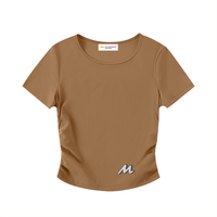 Crop top moulant froncé
