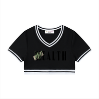 T-shirt court à col en V pour femme - Greed