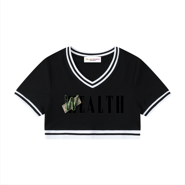 T-shirt court à col en V pour femme - Greed