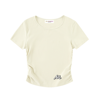 Crop top moulant froncé