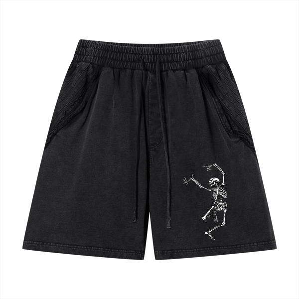 Short unisexe à effet délavé - Dancing Devil