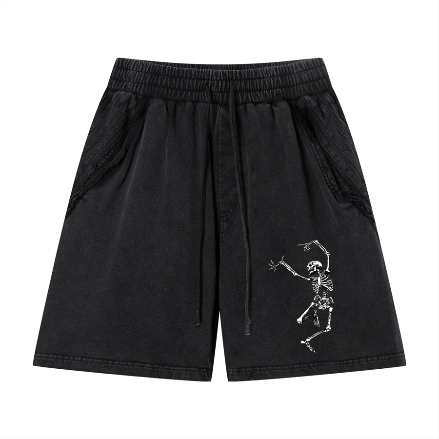 Short unisexe à effet délavé - Dancing Devil
