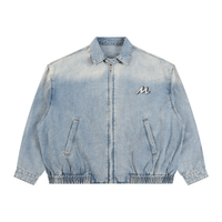 Veste en jean zippée unisexe à effet délavé - Stars