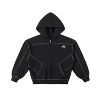 Sweat à capuche zippé en polaire, coupe carrée