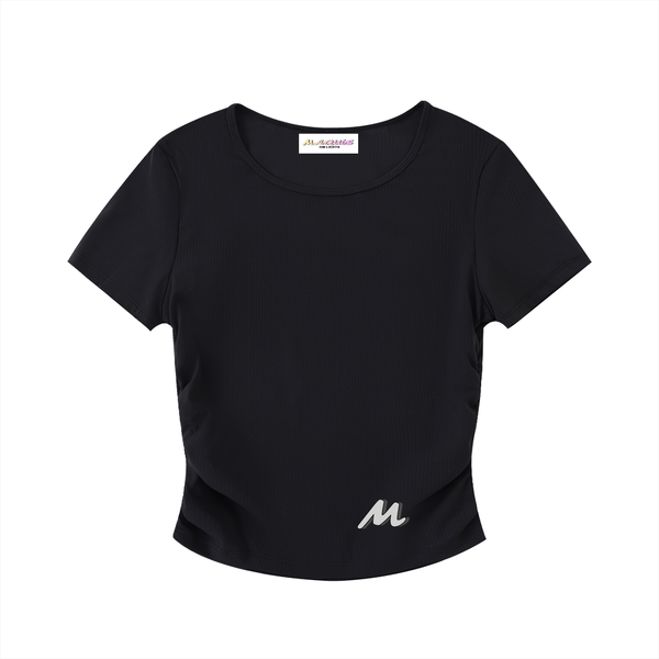 Crop top moulant froncé