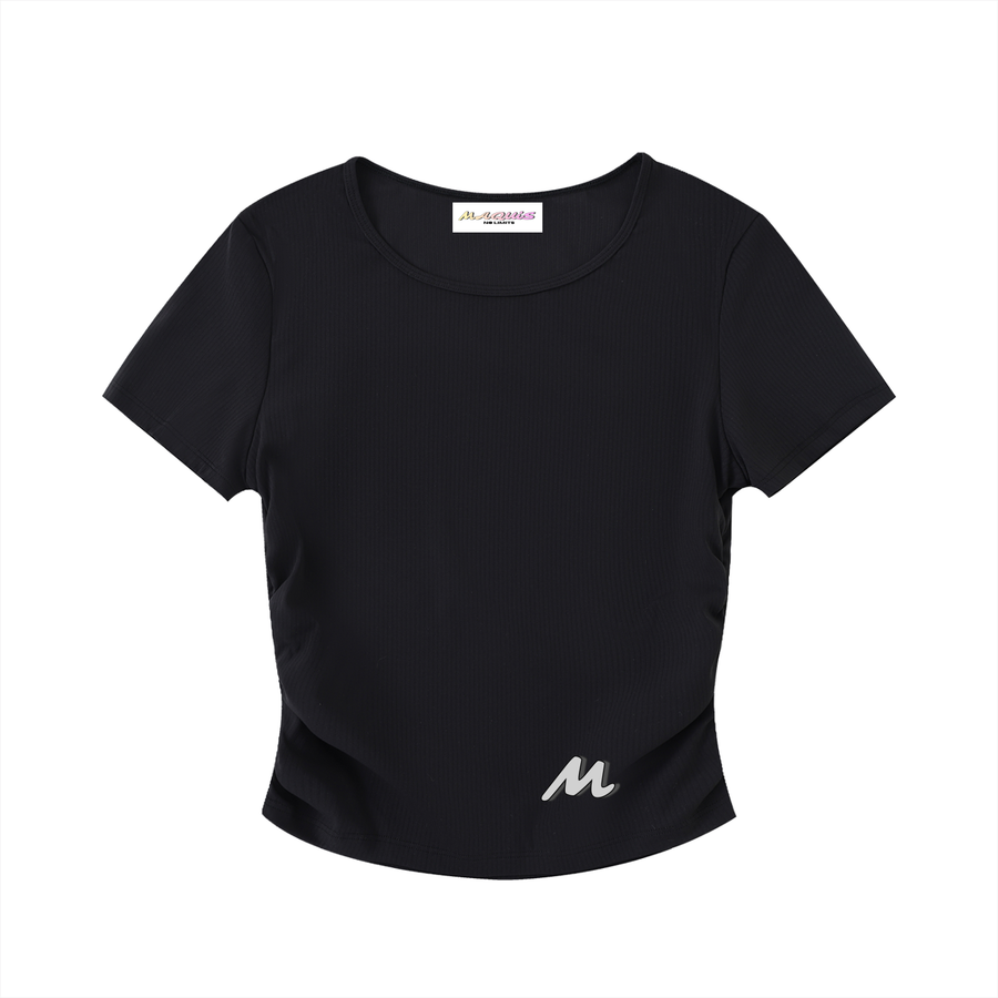 Crop top moulant froncé