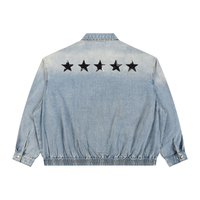 Veste en jean zippée unisexe à effet délavé - Stars