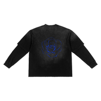T-shirt effet deux-en-un, délavé au soleil - Roses