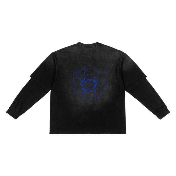 T-shirt effet deux-en-un, délavé au soleil - Roses