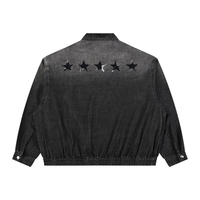 Veste en jean zippée unisexe à effet délavé - Stars