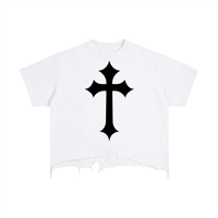 T-shirt coupe carrée, délavage et ourlet usé - Cross