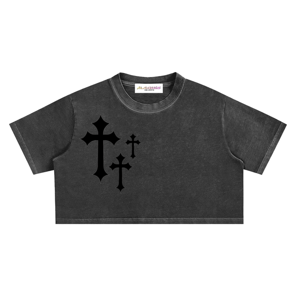 Crop top à effet délavé - Dancing Devil Cross
