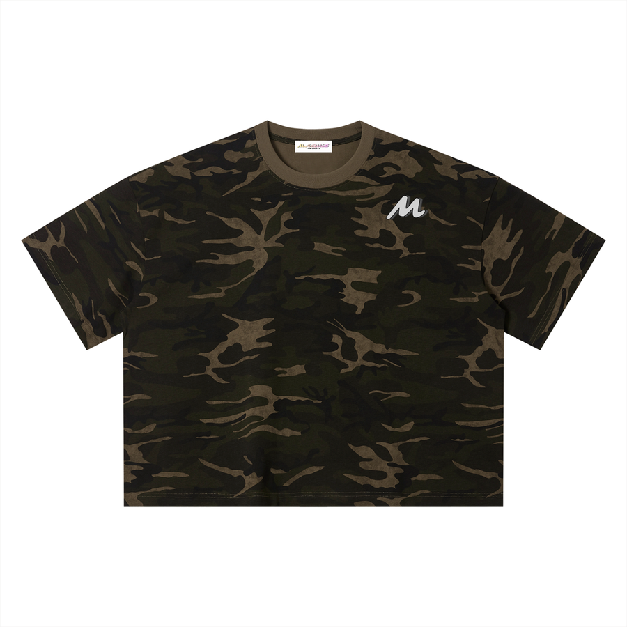 T-shirt unisexe à motif camouflage et coupe carrée