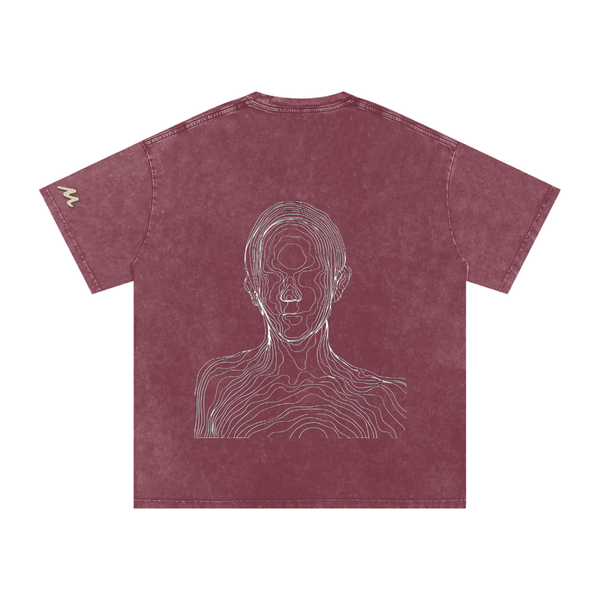 T-shirt oversize en coton à effet délavé « neige »