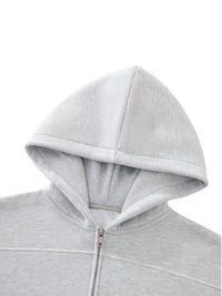 Sweat à capuche zippé en polaire, coupe carrée - Roses