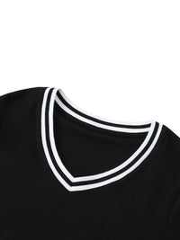 T-shirt court à col en V pour femme - Greed