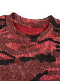 T-shirt unisexe coupe carrée à motif camouflage
