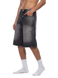 Short en jean ample vintage pour homme